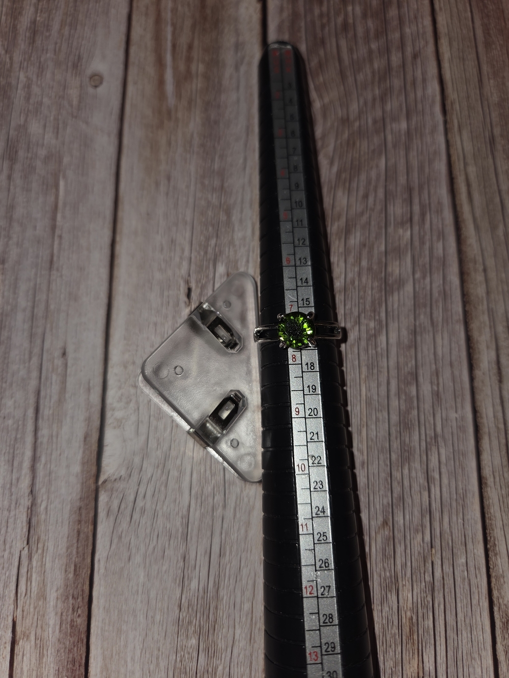 jcpenney Silver Ring with Vivid Green Stone Solitaire